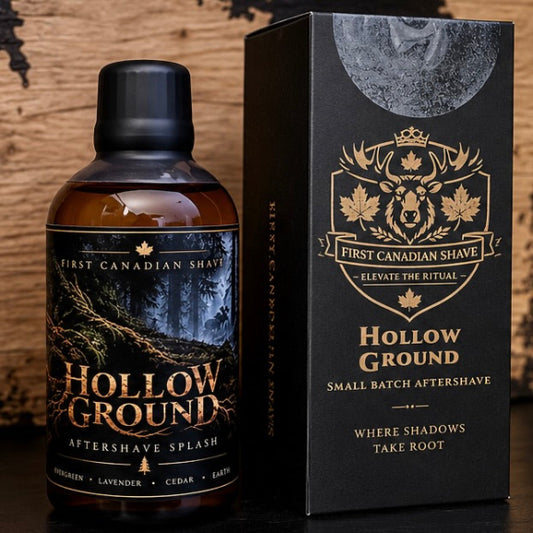 Front view of Hollow Ground Aftershave by First Canadian Shave