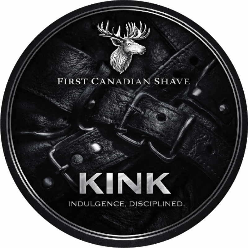 Round product label Kink Shaving Soap