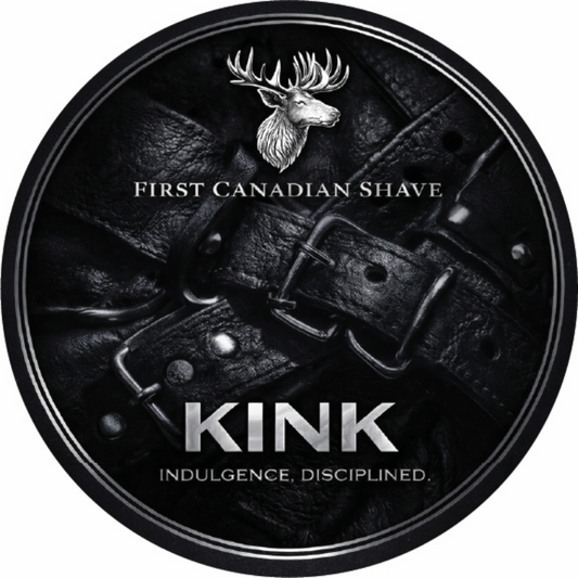 Round product label Kink Shaving Soap